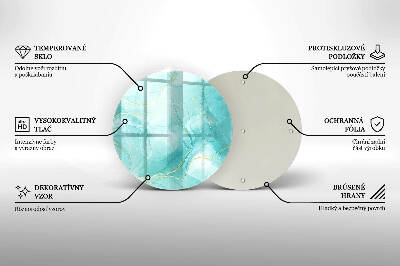 Base para velas de cemitério redondas Abstração azul e dourada