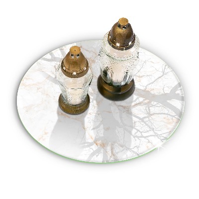 Base para velas de cemitério redondas Pedra de mármore elegante