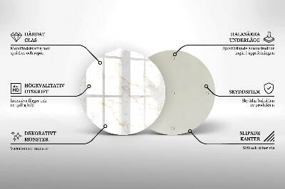 Base para velas de cemitério redondas Pedra de mármore elegante