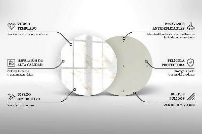 Base para velas de cemitério redondas Pedra de mármore elegante