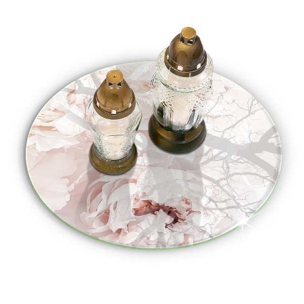 Base para velas de cemitério redondas Peônias pastéis