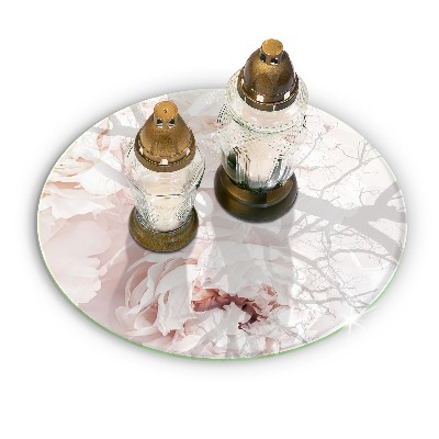 Base para velas de cemitério redondas Peônias pastéis