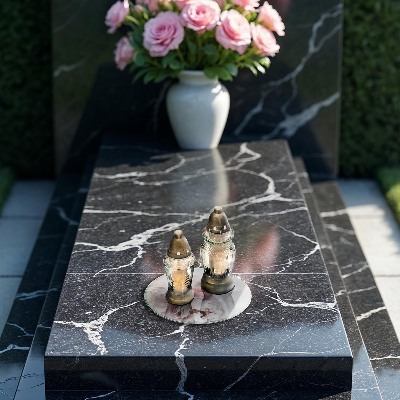 Base para velas de cemitério redondas Peônias pastéis