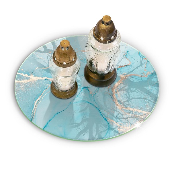 Base para velas de cemitério redondas Pedra abstrata