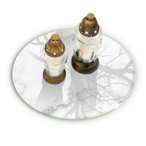 Base para velas de cemitério redondas Mármore moderno