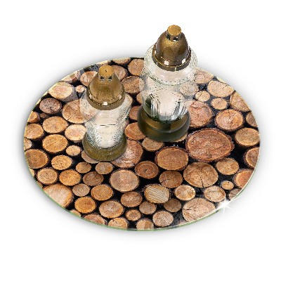 Base para velas de cemitério redondas Troncos de árvores