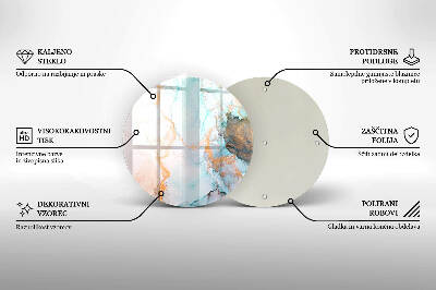 Base para velas de cemitério redondas Mármore abstrato