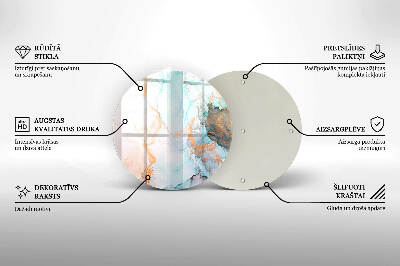 Base para velas de cemitério redondas Mármore abstrato
