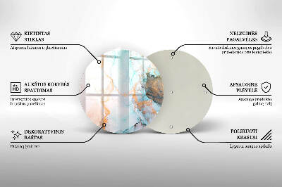 Base para velas de cemitério redondas Mármore abstrato
