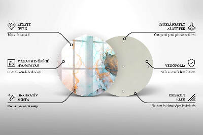Base para velas de cemitério redondas Mármore abstrato
