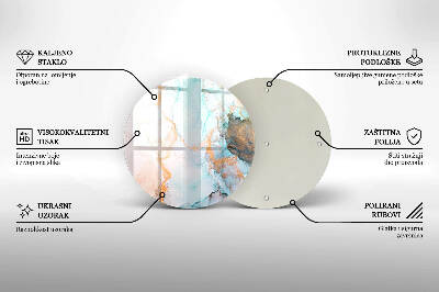 Base para velas de cemitério redondas Mármore abstrato