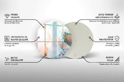 Base para velas de cemitério redondas Mármore abstrato