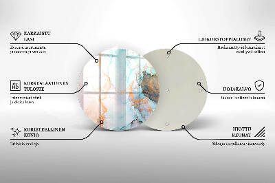 Base para velas de cemitério redondas Mármore abstrato