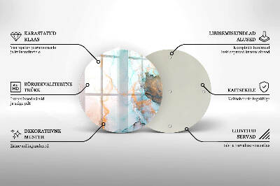 Base para velas de cemitério redondas Mármore abstrato
