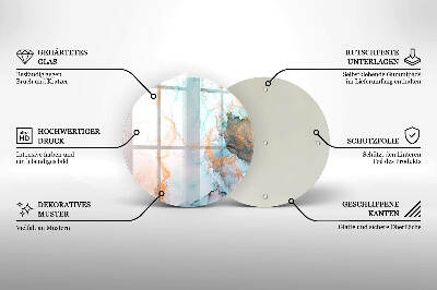 Base para velas de cemitério redondas Mármore abstrato