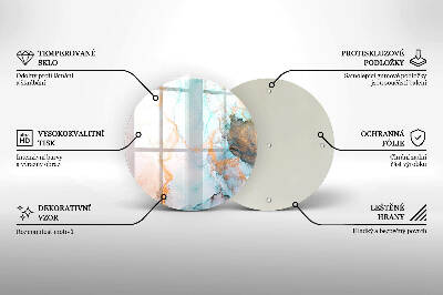 Base para velas de cemitério redondas Mármore abstrato