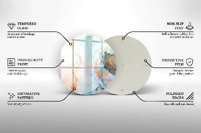 Base para velas de cemitério redondas Mármore abstrato