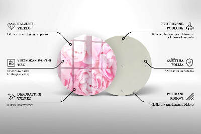 Base para velas de cemitério redondas Peônias delicadas