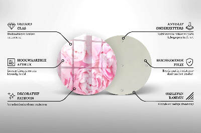 Base para velas de cemitério redondas Peônias delicadas