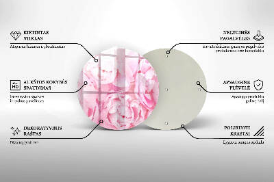 Base para velas de cemitério redondas Peônias delicadas