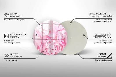 Base para velas de cemitério redondas Peônias delicadas