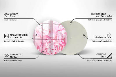 Base para velas de cemitério redondas Peônias delicadas