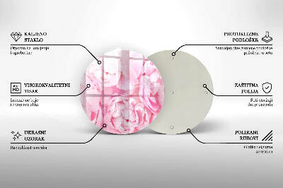 Base para velas de cemitério redondas Peônias delicadas