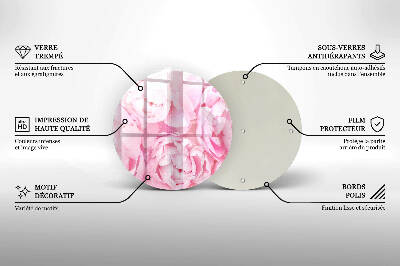 Base para velas de cemitério redondas Peônias delicadas