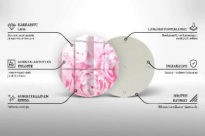 Base para velas de cemitério redondas Peônias delicadas