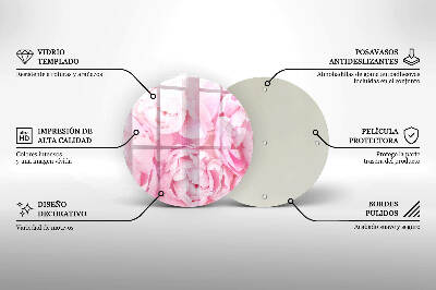 Base para velas de cemitério redondas Peônias delicadas