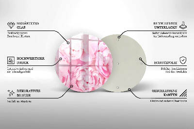 Base para velas de cemitério redondas Peônias delicadas