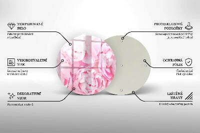 Base para velas de cemitério redondas Peônias delicadas
