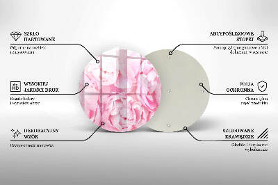 Base para velas de cemitério redondas Peônias delicadas