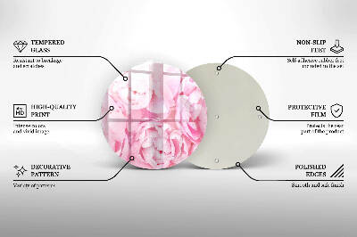 Base para velas de cemitério redondas Peônias delicadas