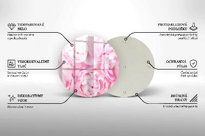 Base para velas de cemitério redondas Peônias delicadas
