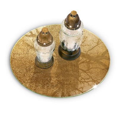 Base para velas de cemitério redondas Fundo de textura dourada