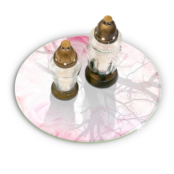 Base para velas de cemitério redondas Fundo de rosas delicadas