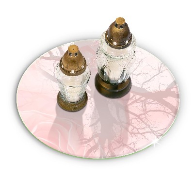 Base para velas de cemitério redondas Fundo de rosas pastel