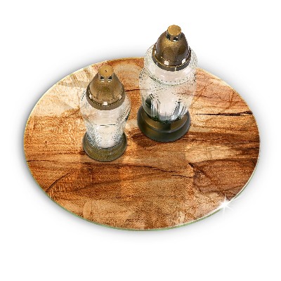 Base para velas de cemitério redondas Textura de placa de madeira