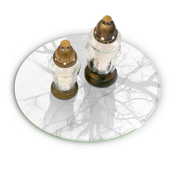 Base para velas de cemitério redondas Fundo de pedra de mármore