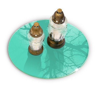 Base para velas de cemitério redondas Cor verde