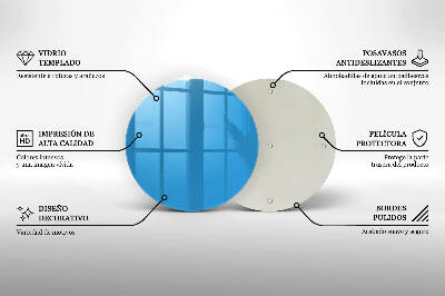 Base para velas de cemitério redondas Cor azul