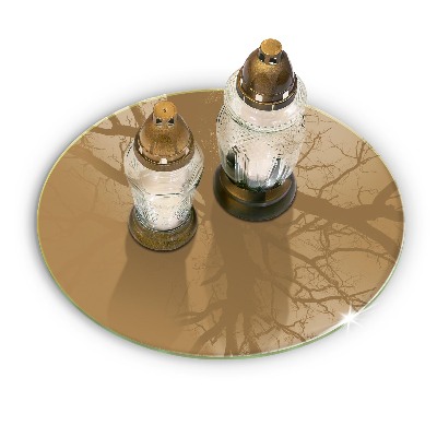 Base para velas de cemitério redondas Cor bege