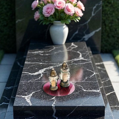 Base para velas de cemitério redondas Cor rosa