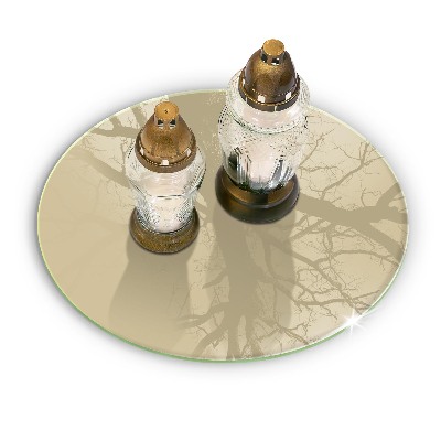 Base para velas de cemitério redondas Cor bege