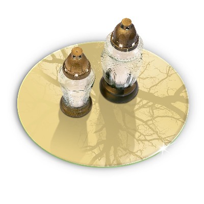 Base para velas de cemitério redondas Cor amarela