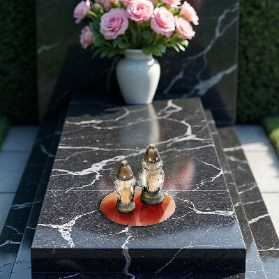 Base para velas de cemitério redondas Cor laranja