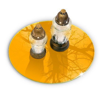 Base para velas de cemitério redondas Cor amarelo escuro