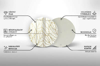 Base para velas de cemitério redondas Padrão de folha de arte de linha