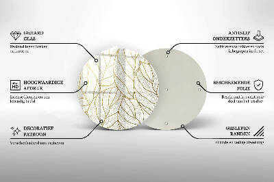 Base para velas de cemitério redondas Padrão de folha de arte de linha